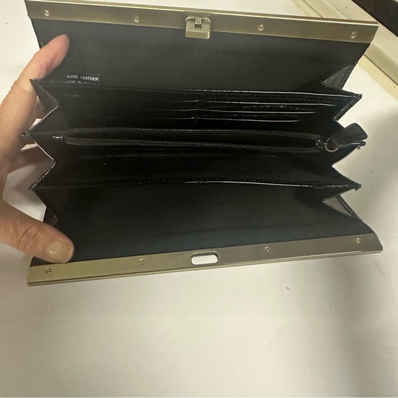 Nordstrom Genuine Leather Leopard Print Hair Wallet Hand Purse 8.25 x 4.5 inch - Picture 6 of 8